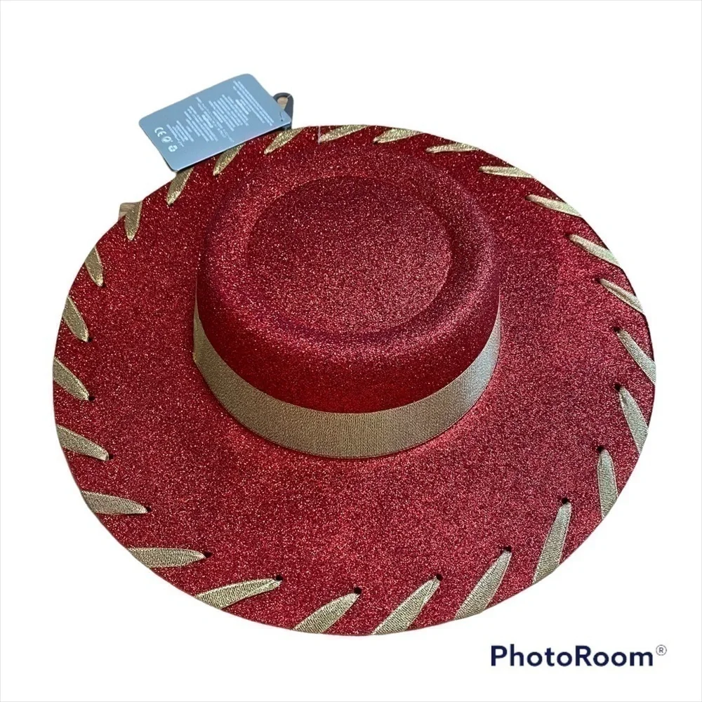 Disney Jessie Sparkle Cowgirl Hat NWT Red Gold Dress Up Play Costume